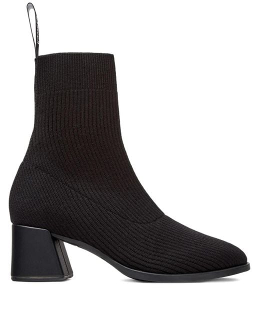 Camper Black 65Mm Kora Knitted Block-Heel Boots