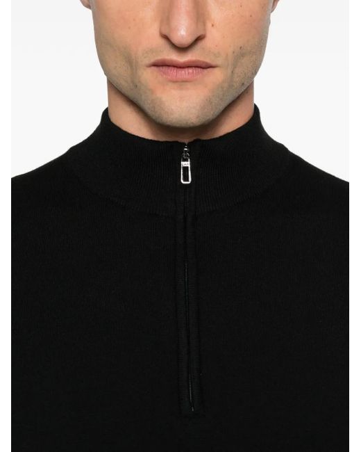 Diktat Black Zip Turtleneck Sweater for men