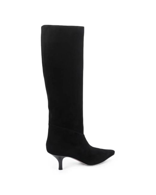 Paris Texas Black Rose Pointed-Toe Boots
