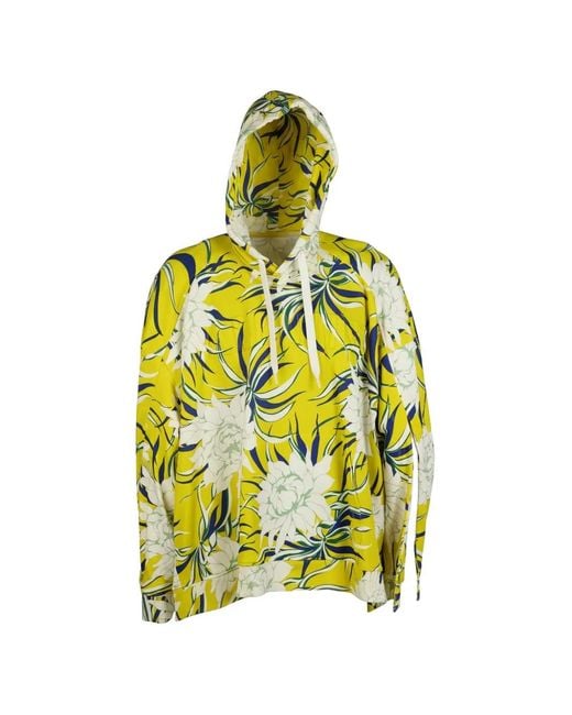 Valentino Garavani Yellow Floral-Print Hoodie for men
