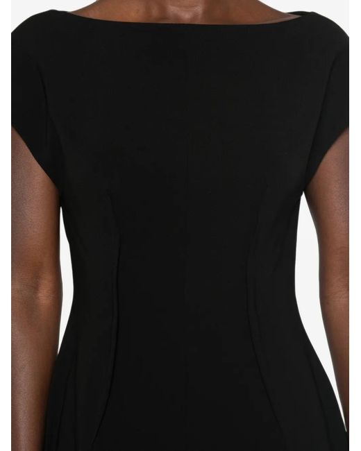Proenza Schouler Black Boat-Neck Cap-Sleeve Mini Dress