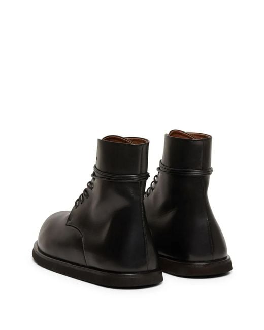 Marsèll Black Gigante Round-Toe Leather Boots