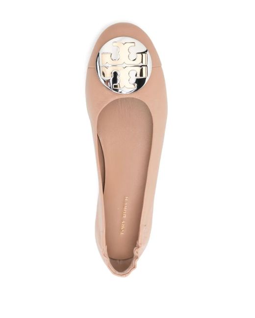 Tory Burch Pink Claire Cap-Toe Ballerina Shoes