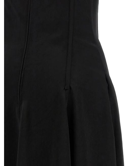 McQueen Black Gancini Lace-Insert Dress
