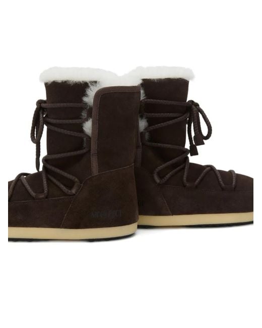 Moon Boot Black Evx Lace-Up Shearling Boots