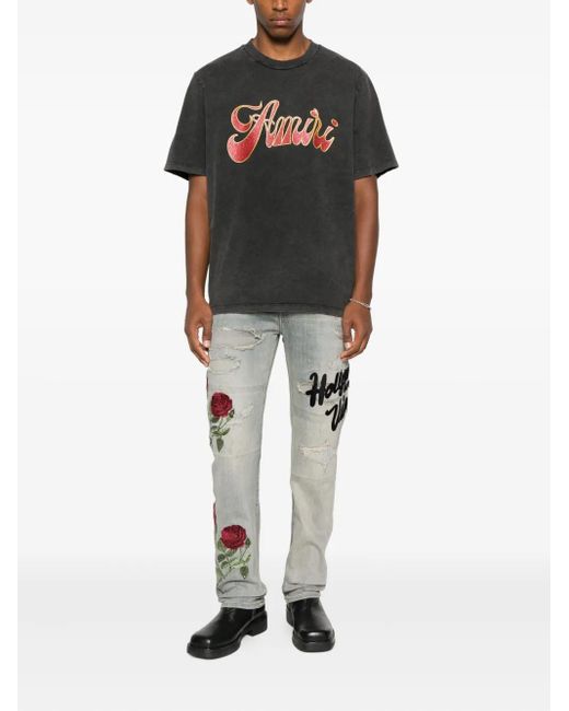 Amiri Black Logo-Print T-Shirt for men