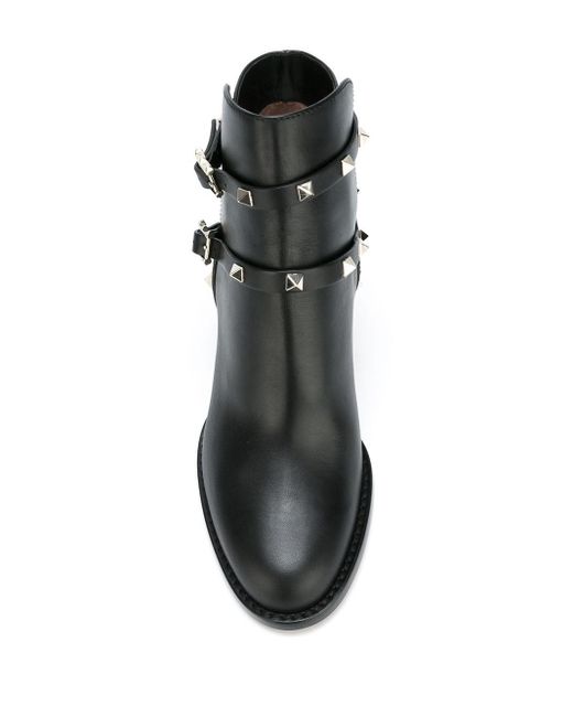 Valentino Garavani Leather Valentino Garavani 'rockstud Noir' Ankle Boots  in Black - Save 38% | Lyst