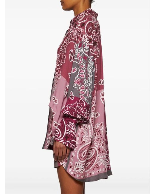 The Attico Bandana-Print Shirt in Red | Lyst