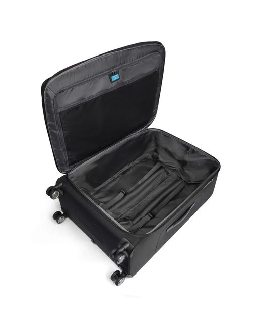 Piquadro Black Expandable Panelled Suitcase for men