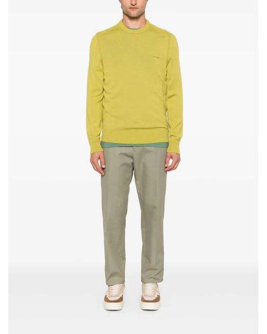 Boss Yellow Logo-Embroidered Sweater for men
