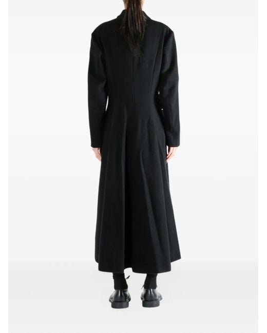 Yohji Yamamoto Belted Flared Coat Black