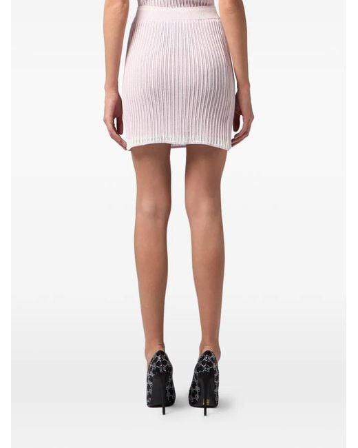 Philipp Plein Pink Mini Knitted Skirt