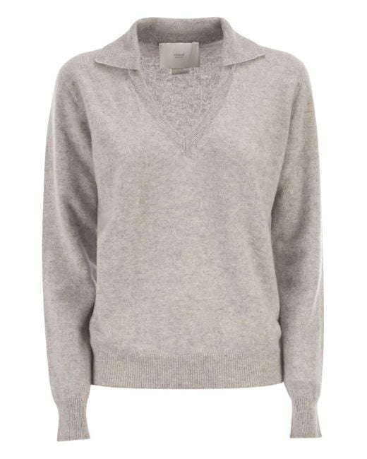 Vanisé Gray Patty Long-Sleeves Polo Top