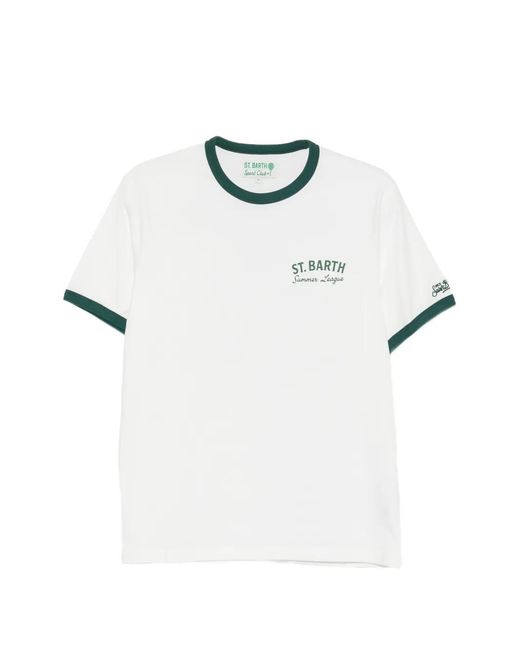 Mc2 Saint Barth White T-Shirt À Logo Imprimé for men