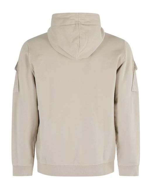 Stone Island Natural 6100009 Logo-Patch Hooded Zip-Up Jacket for men