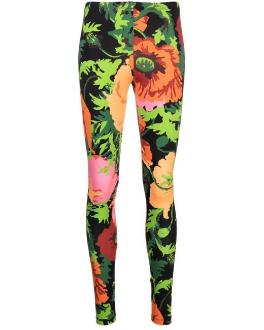 LaDoubleJ Green Floral-print leggings