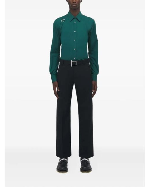 McQueen Broek Met Gespsluiting in het Blue voor heren