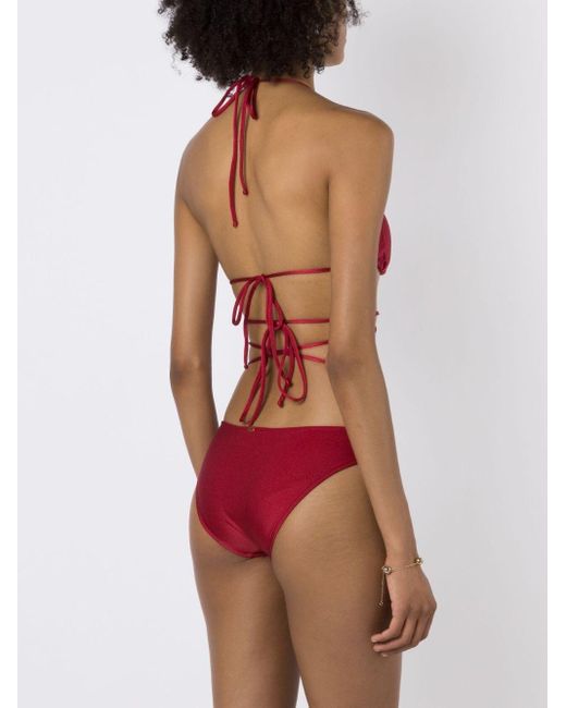 Bikini con diseño triangular Adriana Degreas de color Red