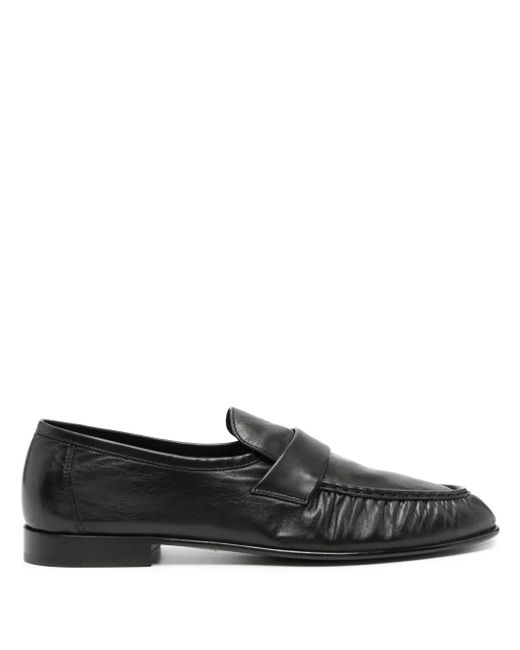 メンズ The Row レザーローファー Black