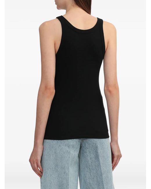 Totême Black Round-Neck Tank Top