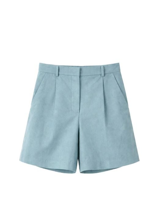 Weekend by Maxmara Blue Pleated Tailored Shorts