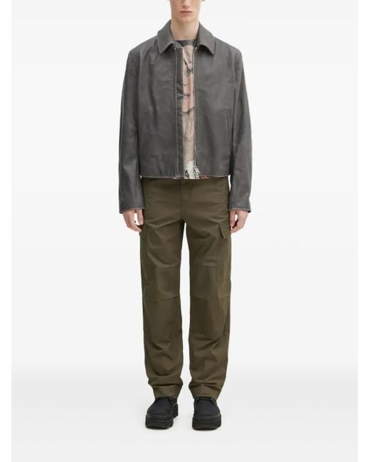 KENZO Klassische Lederjacke in Gray für Herren
