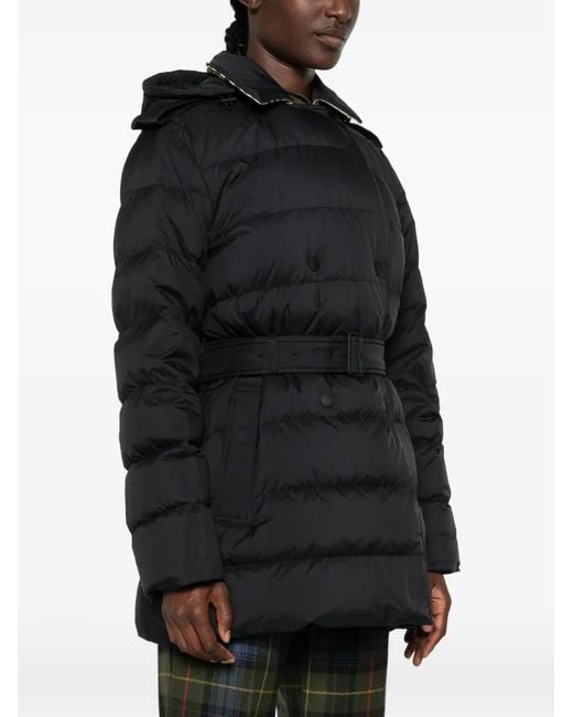 Burberry Black Belted Quilted Coat
