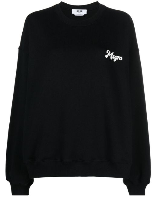 MSGM Katoenen Sweater Met Logoprint in het Black