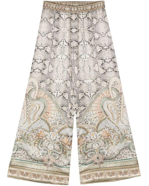Camilla White Tower Tales Silk Trousers