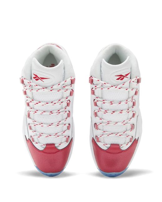 Reebok White Question Mid Lace-Up Sneakers