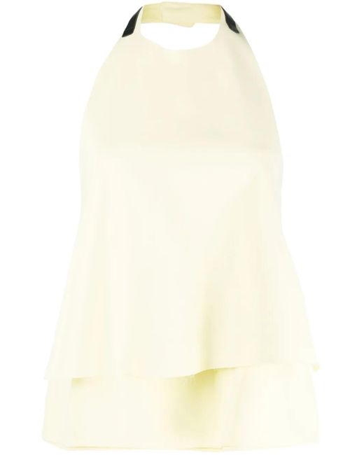 Jil Sander Natural Halterneck Open-Back Top