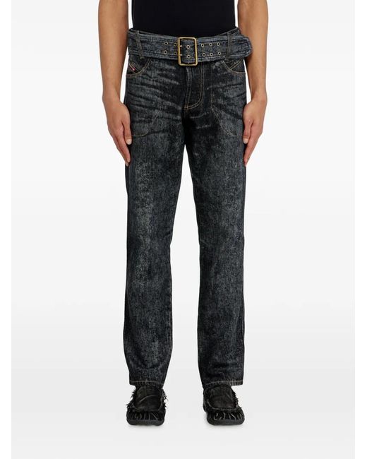 DIESEL Black Jean Slim D-Villus À Taille Ceinturée for men