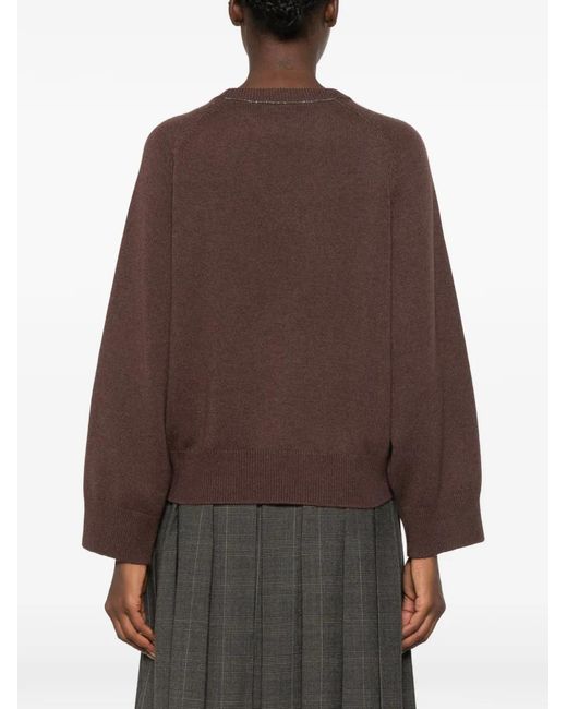 Brunello Cucinelli Brown Raglan-Sleeves Sweater