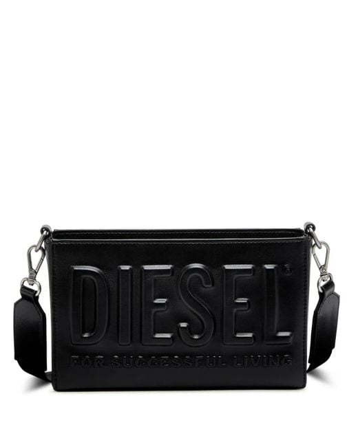Borsa A Spalla Con Logo Goffrato Dsl 3D di DIESEL in Black