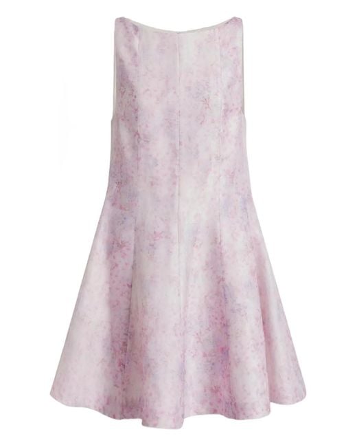 Alberta Ferretti Pink Floral Sleeveless Mini Dress