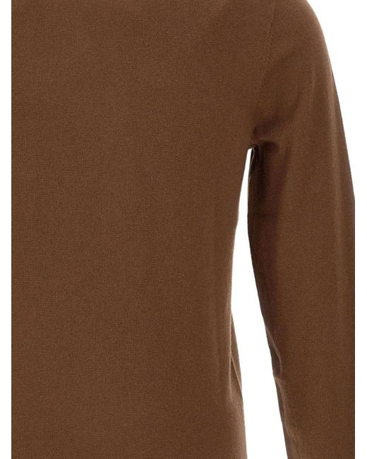 Sun 68 Brown Logo-Embroidered Ribbed-Cuff Sweater for men