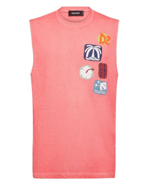 DSquared² Pink Summer Lovers T-Shirt for men
