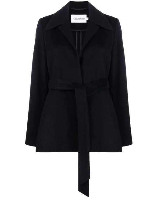 Calvin Klein Black Single-Breasted Coat