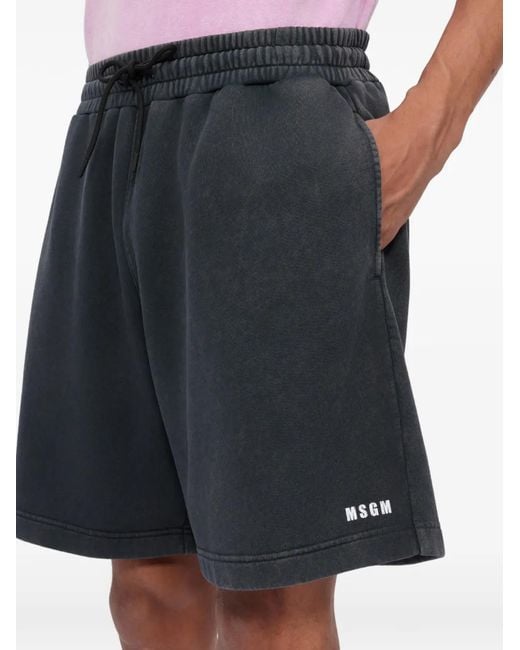 MSGM Blue Short À Lien De Resserrage for men