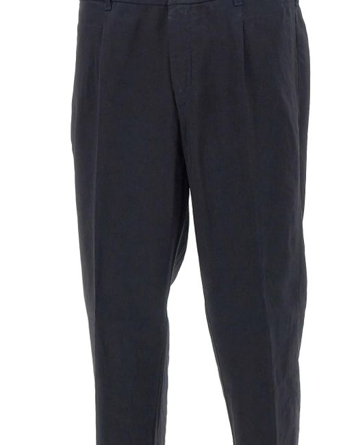 Myths Blue Single-Pleat Wool Trousers for men