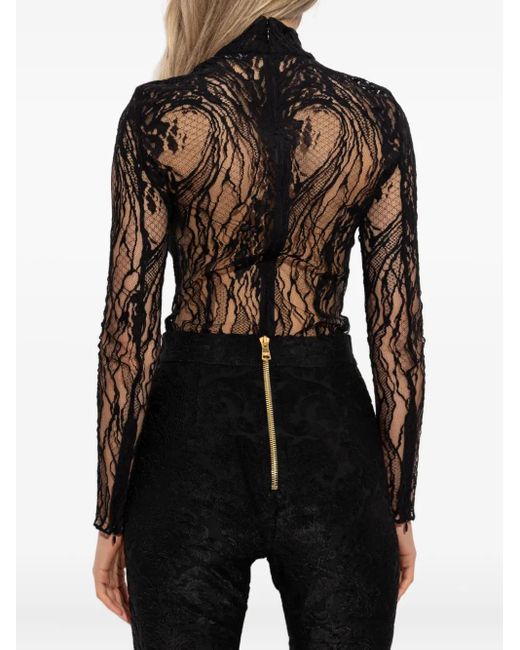 Balmain ハイネック ボディスーツ Black