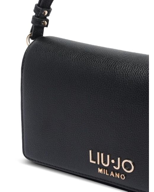 Liu Jo Black Small Logo-Plaque Shoulder Bag