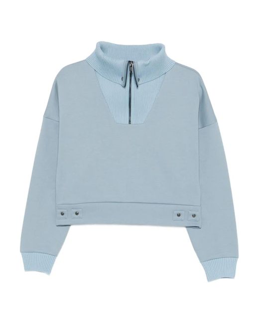 Iceberg Blue Zip Funnel-Neck Sweatshirt