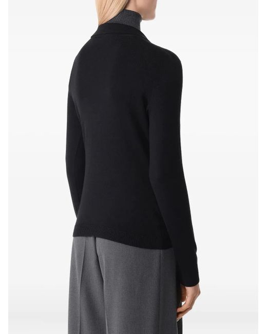 Gran Sasso Black V-Neck Collared Jumper