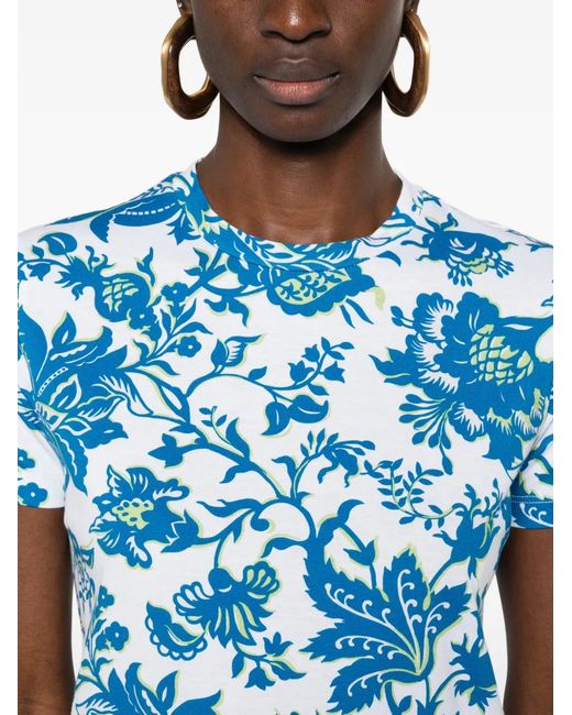 Etro Blue Floral T-Shirt
