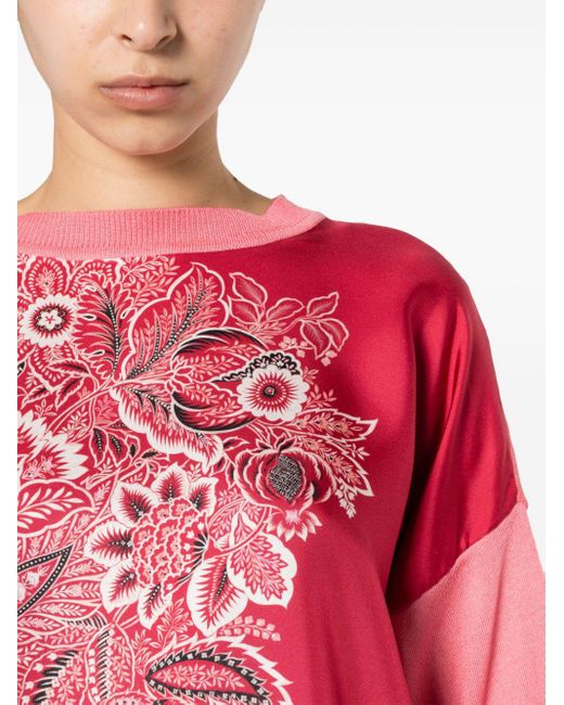 Top con stampa di Etro in Pink