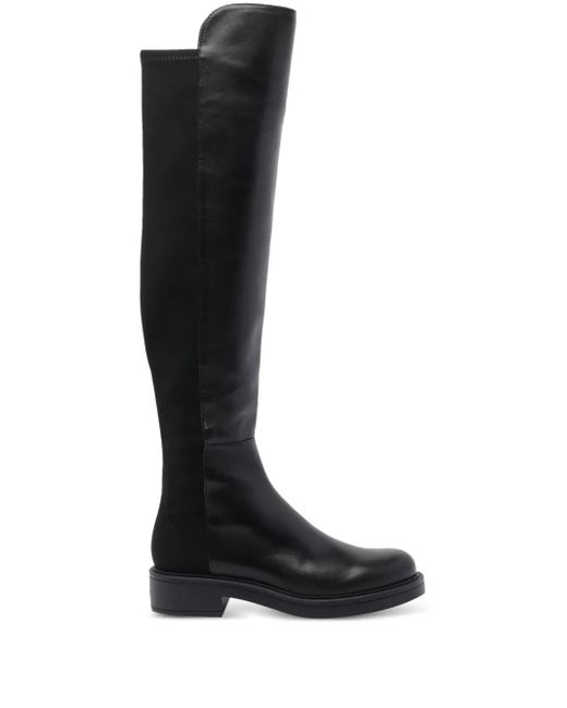 Stuart Weitzman Black Leather-Upper Knee-High Boots
