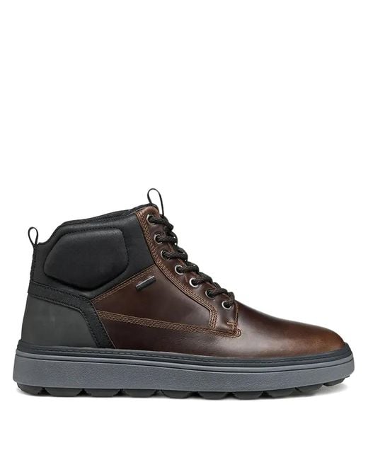 Geox Brown Bottines Spherica Ecub-1.1 Abx À Empiècements for men