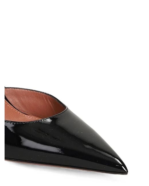 Castagna Black Caryn Patent-Leather Ankle-Strap Pumps