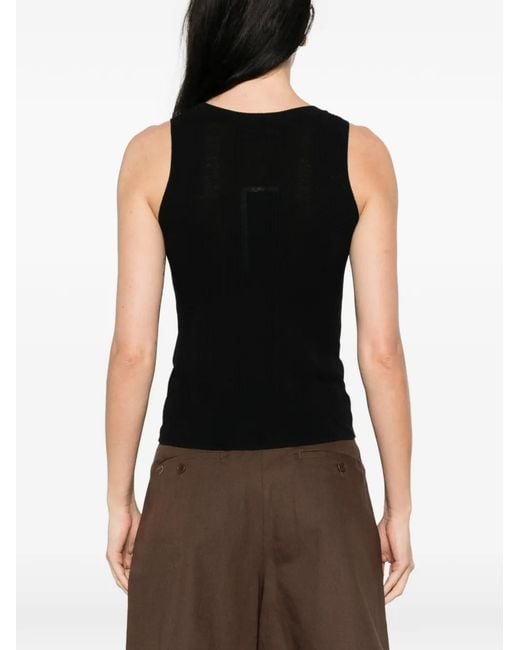 Weekend by Maxmara Geribbelde Top in het Black